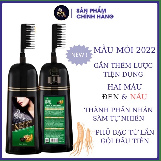 Dầu gội phủ bạc SIN HAIR chính hãng gói 30ml, Dầu gội nhuộm tóc Đen hoặc Nâu trong 5 -10 phút