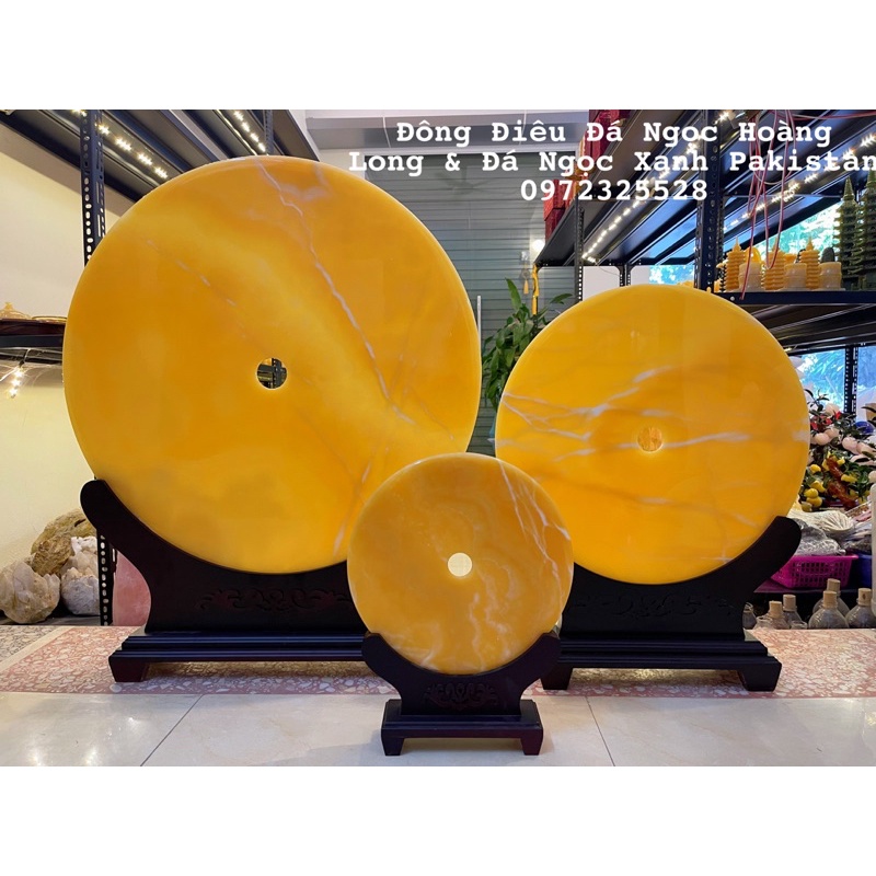 Đồng Tiền, Đồng Điếu Đá Ngọc Hoàng Long - Đá Xanh Pakistan Cao 90cm