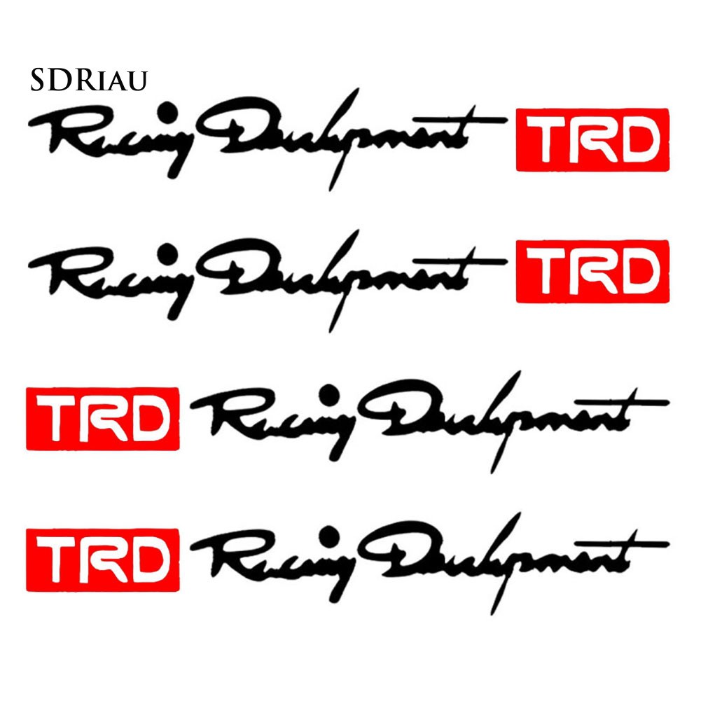 Set 4 đề can dán trang trí tay nắm cửa xe hơi hình dòng chữ Racing Development TRD phong cách cá tính