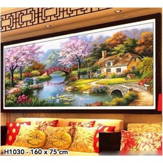 Tranh gắn đá tổ ấm hạnh phúc 160x75cm 