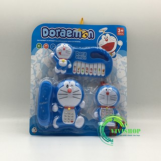 Bộ 3 món đàn , điện thoại bàn , điện thoại di động Doremon