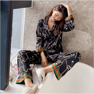Bộ Ngủ Lụa Họa Tiết Gucci