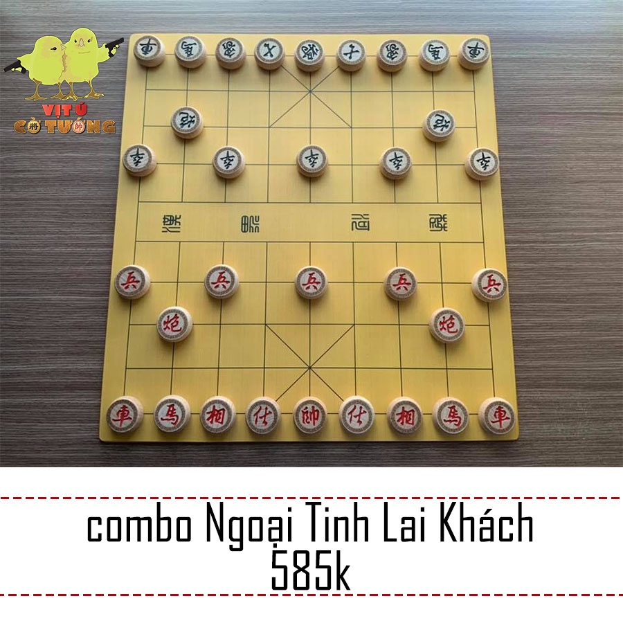 Bộ cờ tướng gỗ sồi cao cấp Ngoại Tinh Lai Khách Vương Thiên Nhất - tặng kèm bàn cờ tướng siêu đẹp