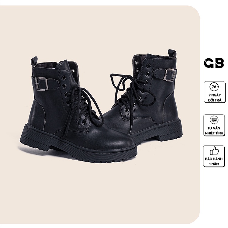 Giày boot nữ giayBOM cổ cao khóa kéo bên hông đế cao 4 cm B1186