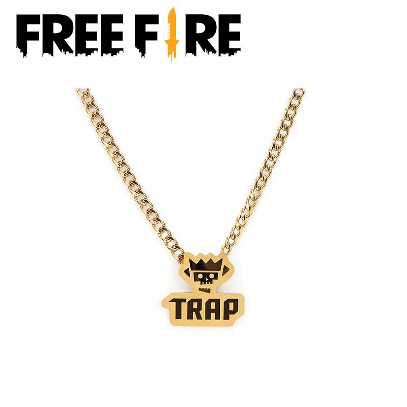 Dây Chuyền Mặt Hình TRAP Free Fire Màu Vàng Phong Cách Hip Hop Cá Tính 60cm+5cm