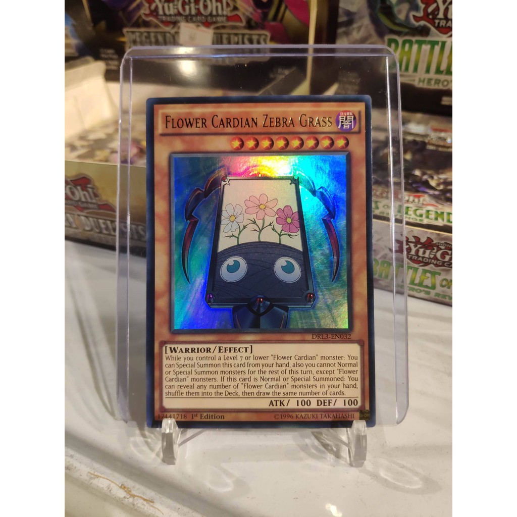 Lá bài thẻ bài Yugioh Flower Cardian Zebra Grass – Ultra Rare - Tặng bọc bài nhựa bảo quản