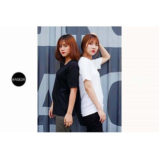 Áo thun đen, trắng unisex cổ tròn tay ngắn