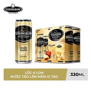 Lốc 6 lon Strongbow Gold Apple vị táo 330ml