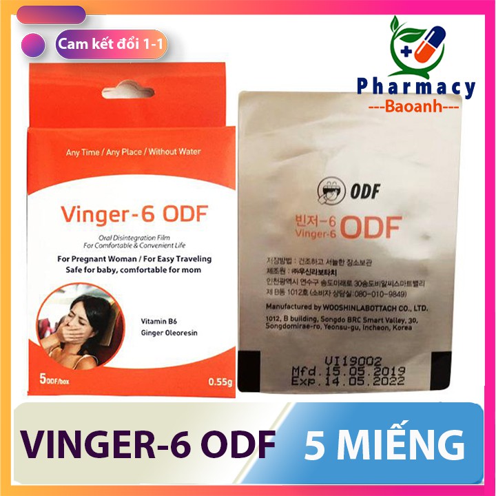 Vinger 6 ODF - Miếng ngậm giảm nôn nghén nhập khẩu Hàn Quốc
