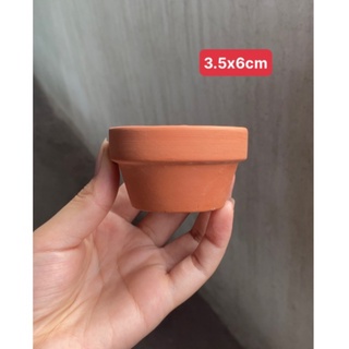 Chậu đất nung 3,5x6cm - trồng sen đá, xương rồng mini / chậu nâu đất