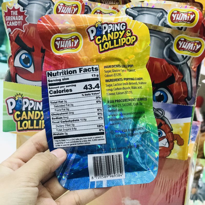 Kẹo Mút Nổ Yumiy Popping Candy & Lollipop Gói 13g
