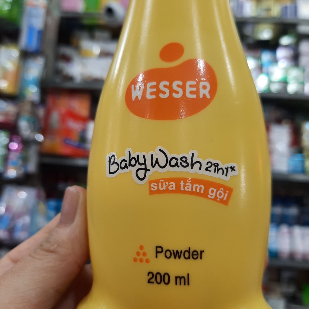 Sữa Tắm Gội Wesser Bubble Hương Phấn (powder)- Cam 200ml