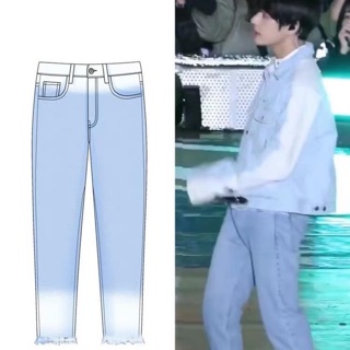 ẢNH THẬT QUẦN BÒ JEANS BTS V TAEHYUNG