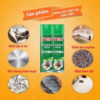 Bình xịt bọt làm sạch đồ da
