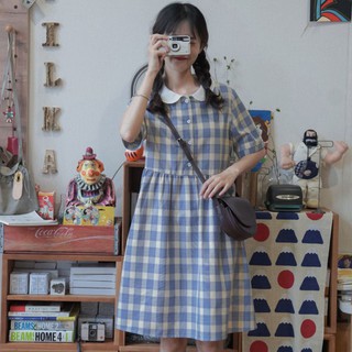 [Order] Đầm babydoll kẻ sọc caro dáng xòe ulzzang style mặc đi chơi đi du lịch đi chụp kỉ yếu (ảnh thật)
