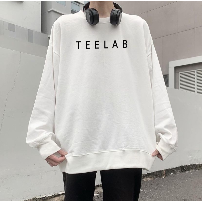 Áo sweater TEELAB unisex local brand - Áo sweater tay dài ullzang nỉ ngoại cao cấp có form rộng XL - OCEAN.CLO