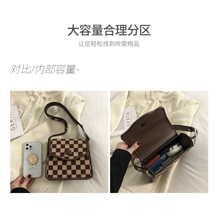 Túi đeo chéo JASMIN NOIR họa tiết caro thời trang sành điệu cho nữ