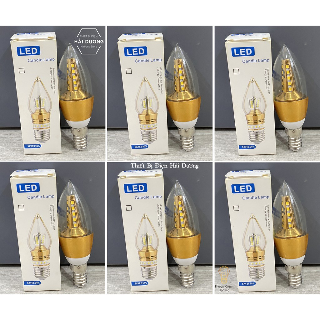 Bộ 6 Bóng Đèn LED Hình Quả Nhót 5W Siêu Tiết Kiệm Điện - Led Siêu Sáng - Chuyên Lắp Đèn Chùm