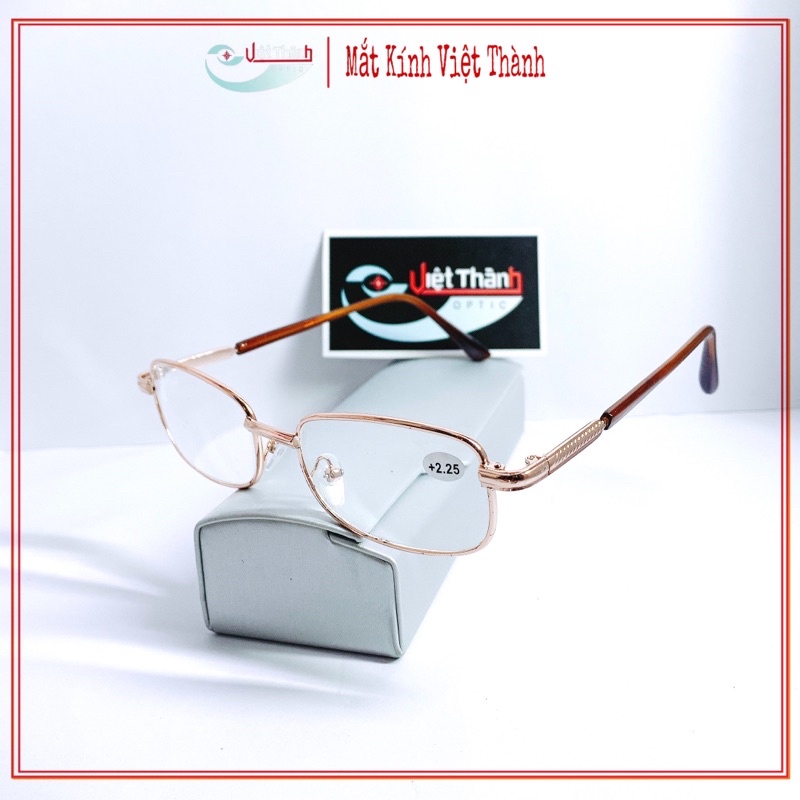 Mắt Kính Lão Thị Nhìn Sách Đọc Báo Xem Điện Thoại Kính Lão Làng GỌNG VÀNG MẮT THUỶ TINH