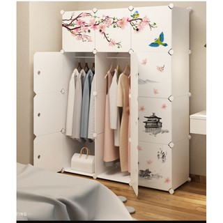 Tủ Nhựa Lắp Ghép Đài Loan 12 ô hoa anh đào 2 ô chéo ( Sâu 48 cm )
