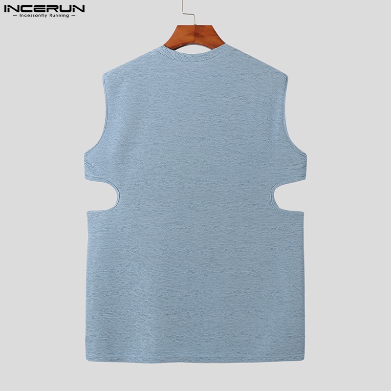 INCERUN Áo Thun Ba Lỗ Màu Sắc Đơn Giản Cho Nam