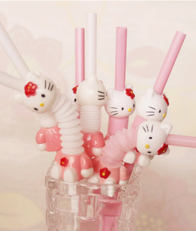 Ống Hút Hello Kitty Màu Hồng Xinh Xắn