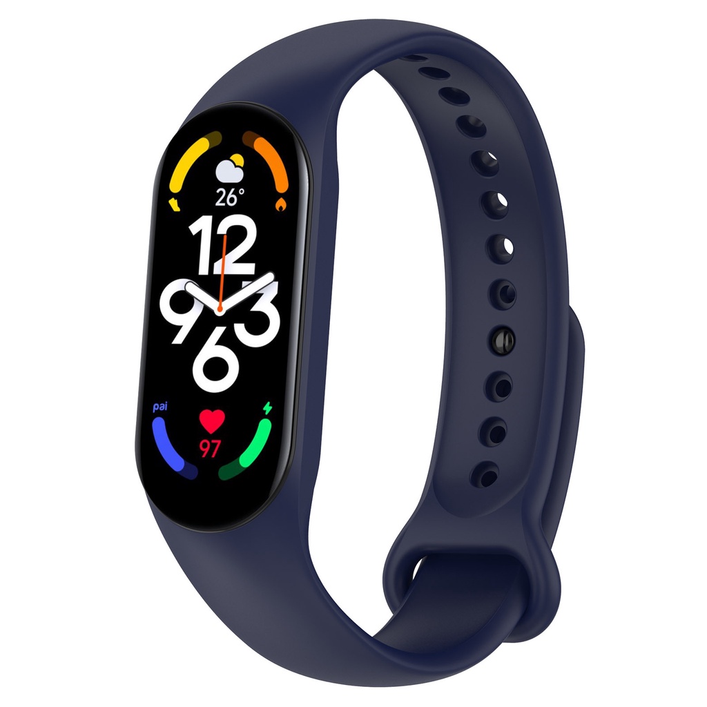 Dây Đeo Thay Thế Chất Liệu Silicon Màu Trơn Cho Xiaomi Mi Band 7 7 NFC Smart Band Miband 7