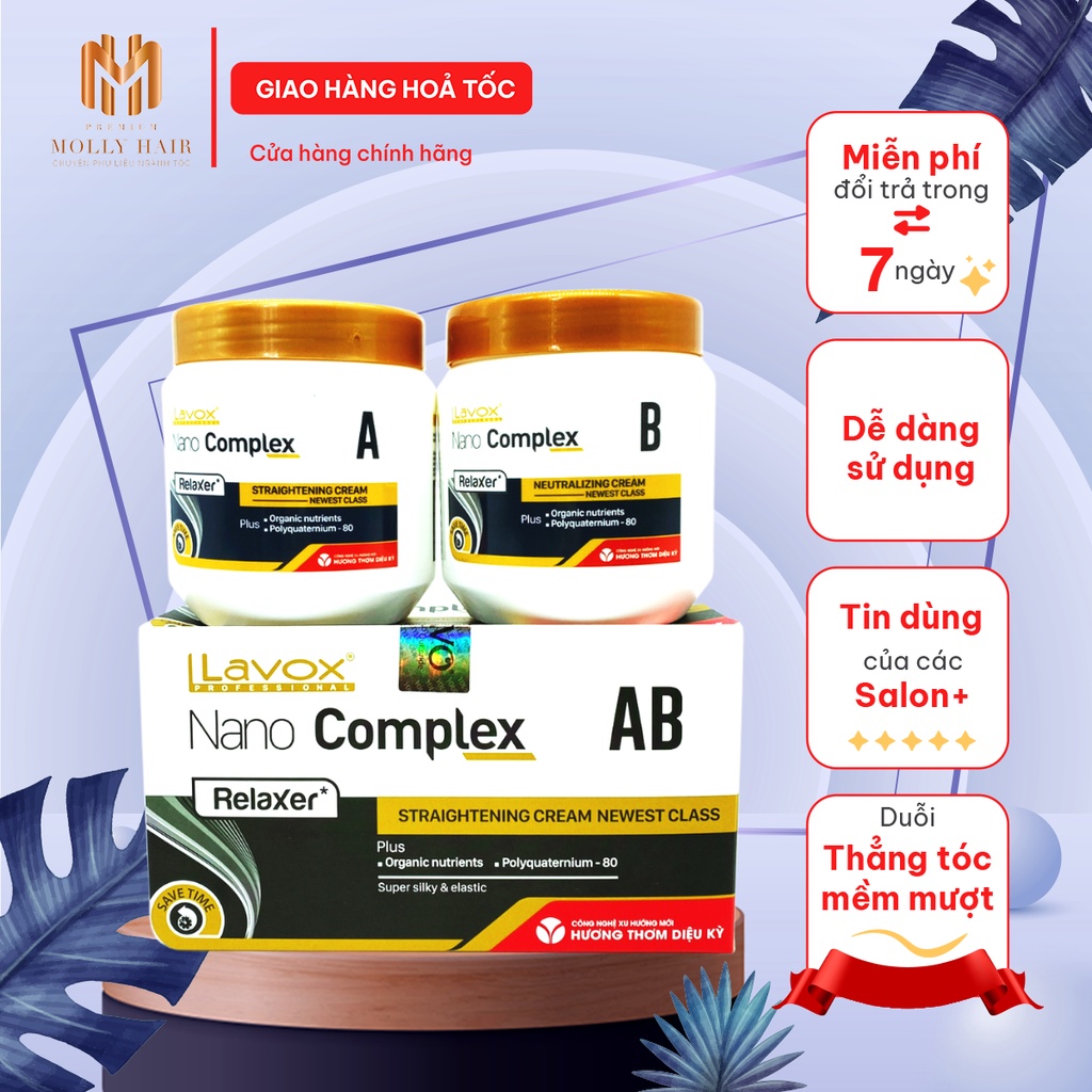 Thuốc ép tóc, thuốc duỗi tóc cao cấp MollyHair thương hiệu NanoComplex dành cho tóc khỏe, duỗi chuyên dùng tốt của salon
