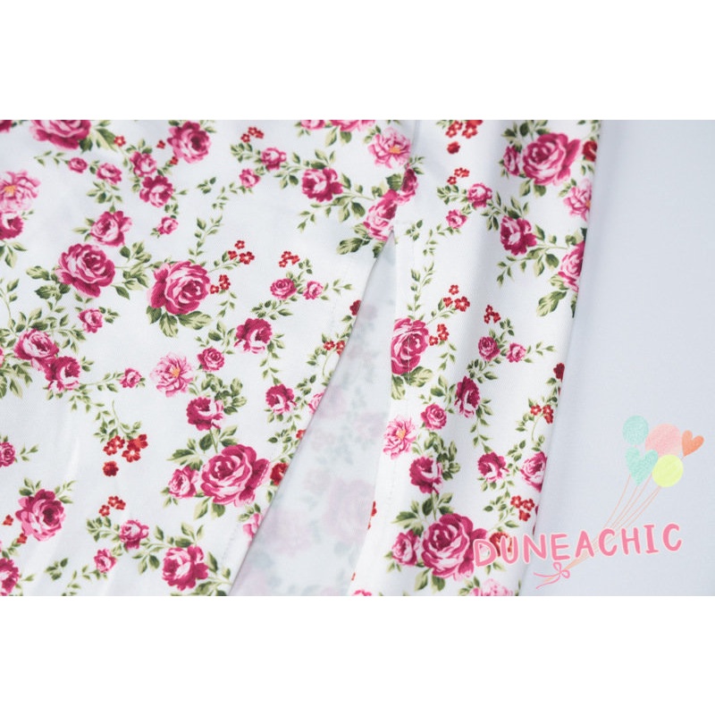 Đầm hai dây DUNEA Y0810 in hoa xẻ tà phong cách boho