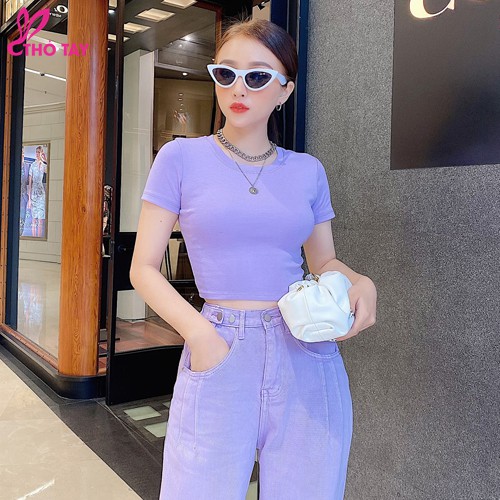 [Mã BMBAU50 giảm 7% đơn 99K] Áo thun nữ croptop THỎ TÂY cổ tròn nhiều màu siêu xinh THỎ TÂY B280 | BigBuy360 - bigbuy360.vn