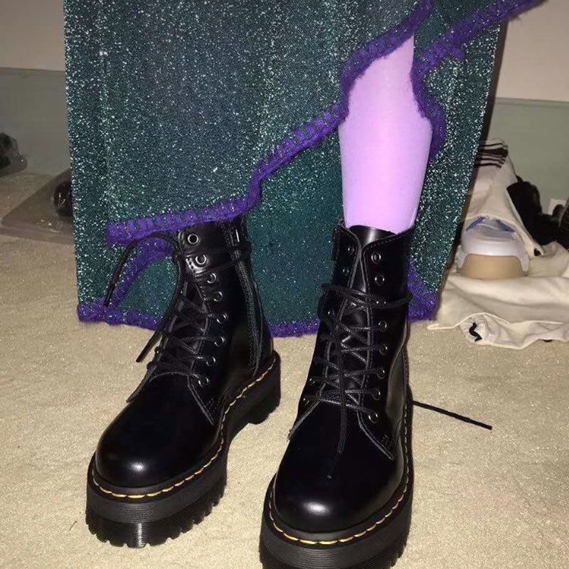 Boots Bốt nữ cổ cao đế bánh mì khoá kéo Ulzzang giá rẻ kèm ảnh thật