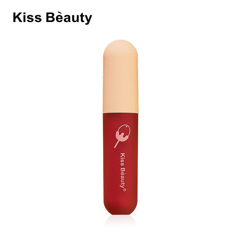 [Hàng mới về] Son Môi Kiss Beauty Dạng Lỏng Màu Lì Mềm Mại Chăm Sóc Môi Cho Nữ
