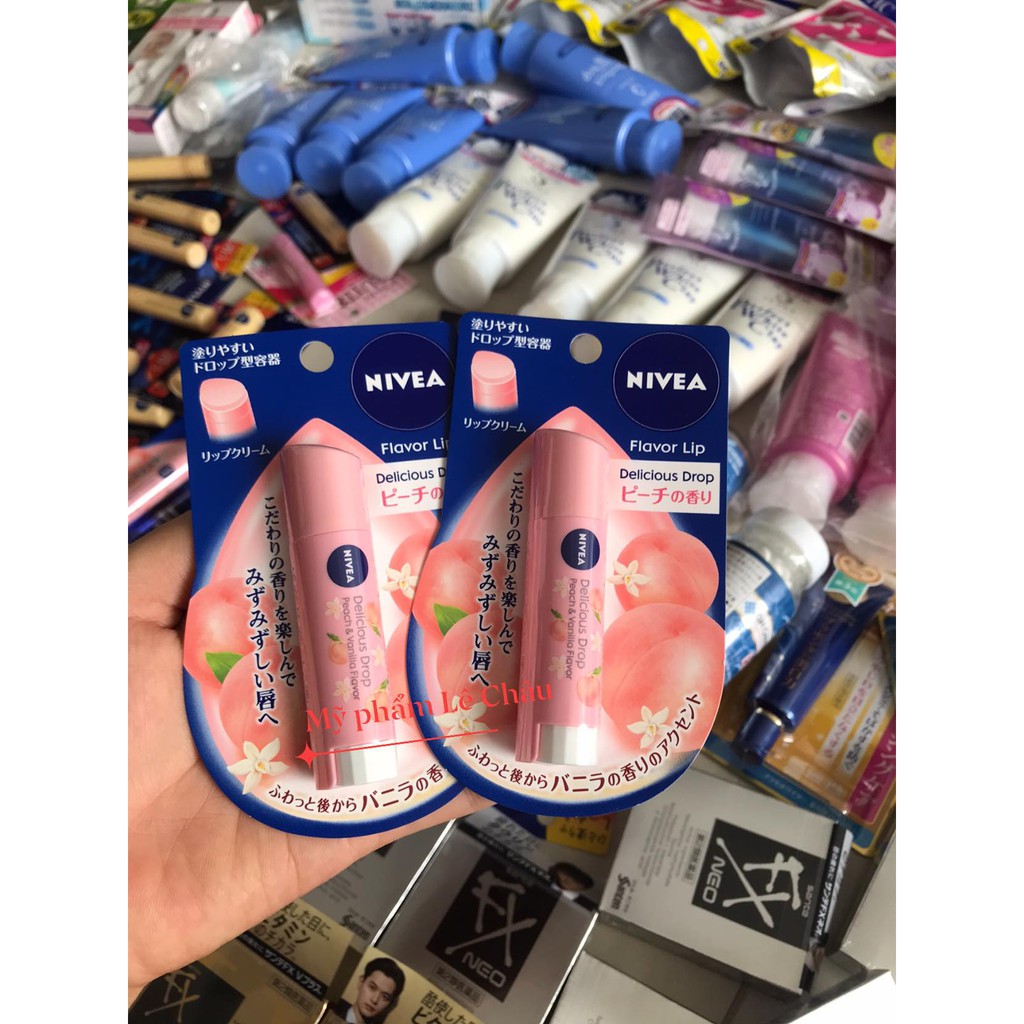 SON DƯỠNG NIVEA HƯƠNG ĐÀO CHUẨN NỘI ĐỊA NHẬT