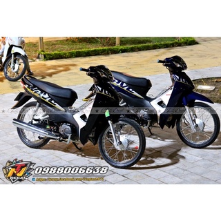 Tem Xe Wave Alpha- Tem 2010 ghép crom dán xe wave Đen