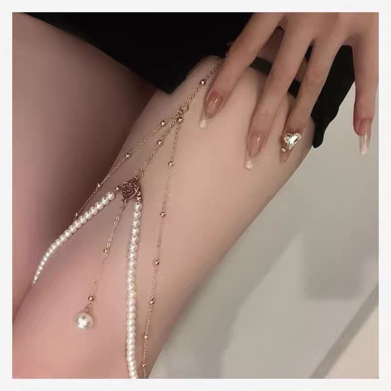 [ Boho] Dây xích kim loại thời trang đeo đùi quyến rũ dành cho nữ