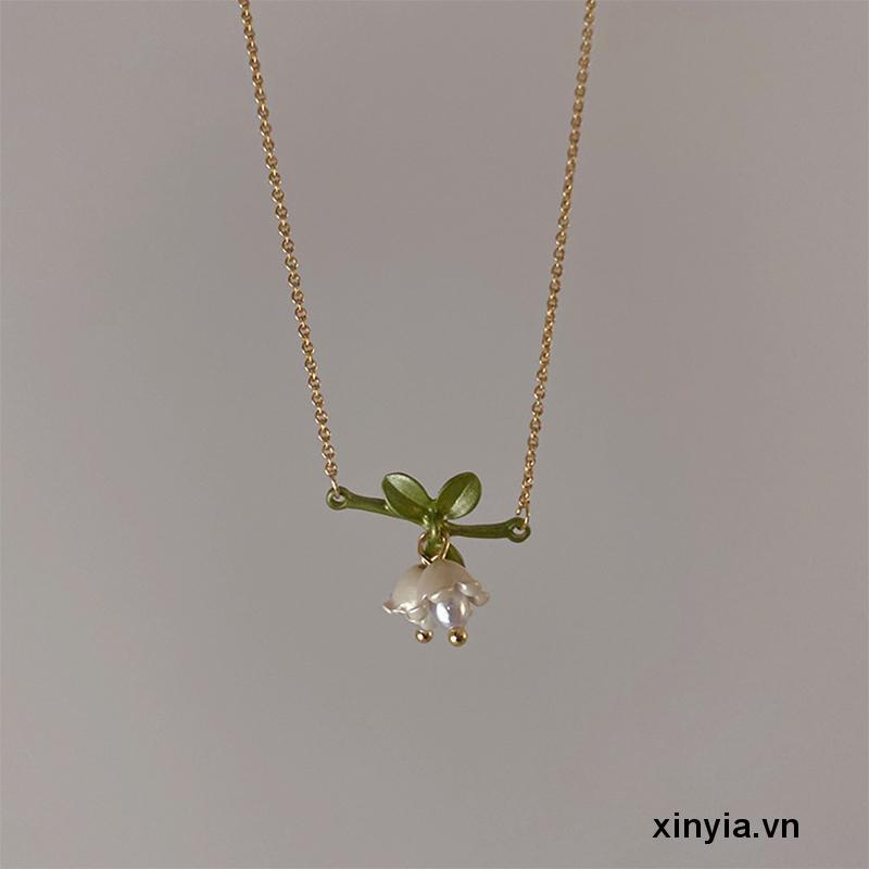 Vòng Cổ Chuỗi Hạt Ngọc Trai Hình Hoa Lan Phong Cách Cổ Điển Thời Trang Mùa Hè Cho Nữ