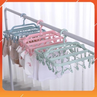 Móc chùm phơi đồ em bé, phơi quần áo gấp gọn 32 kẹp