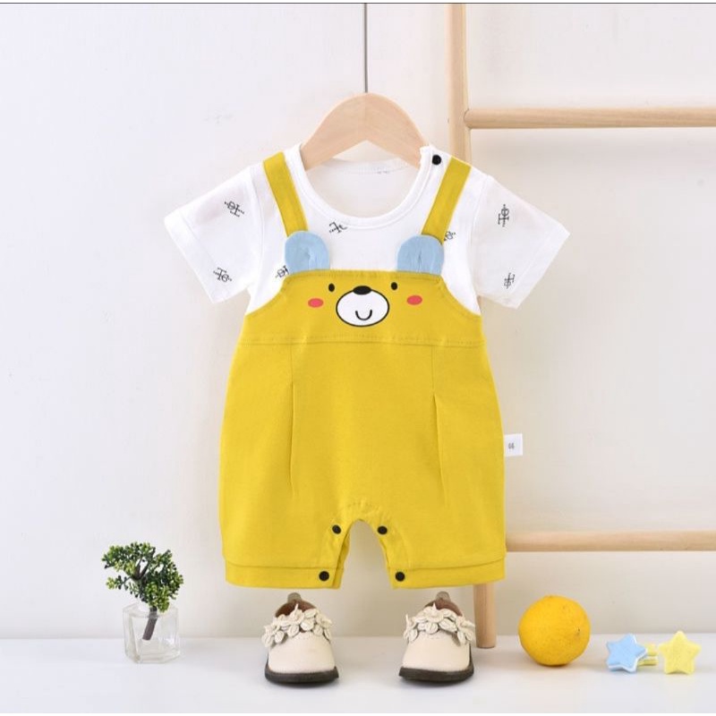 body yếm gấu cotton ngắn tay cho bé trai/gái