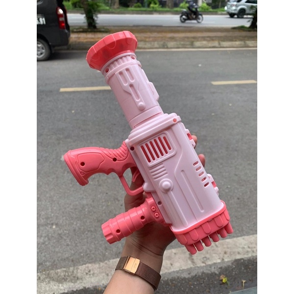 SÚNG BẮN BONG BÓNG KHỔNG LỒ 32 Nòng (2 màu xanh- hồng)