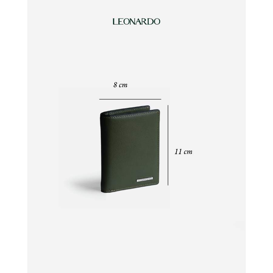 Ví Da Nam Gập Đôi (2 Dáng) Leonardo - Mini Henry Wallet - Da Switf Trơn Mềm Bền Bỉ