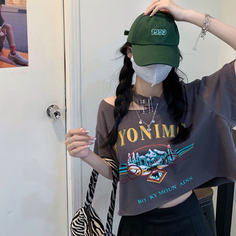 Áo Thun Ngắn Tay Phong Cách Hàn Quốc Thời Trang Mùa Hè 2022 Dành Cho Nữ