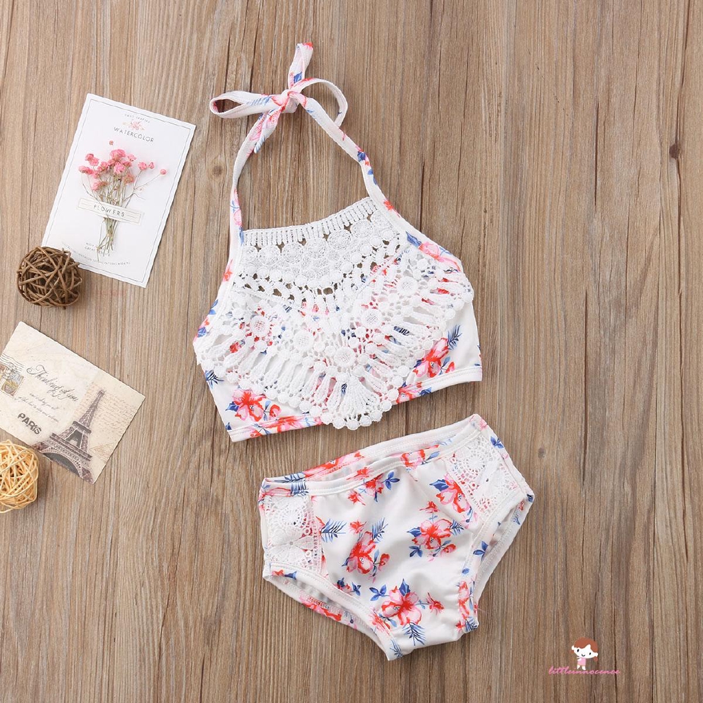 ❤XZQ-Toddler Baby Girl Lace Floral Swimwear Bathing Suit Swimsuit Beachwear Clothes