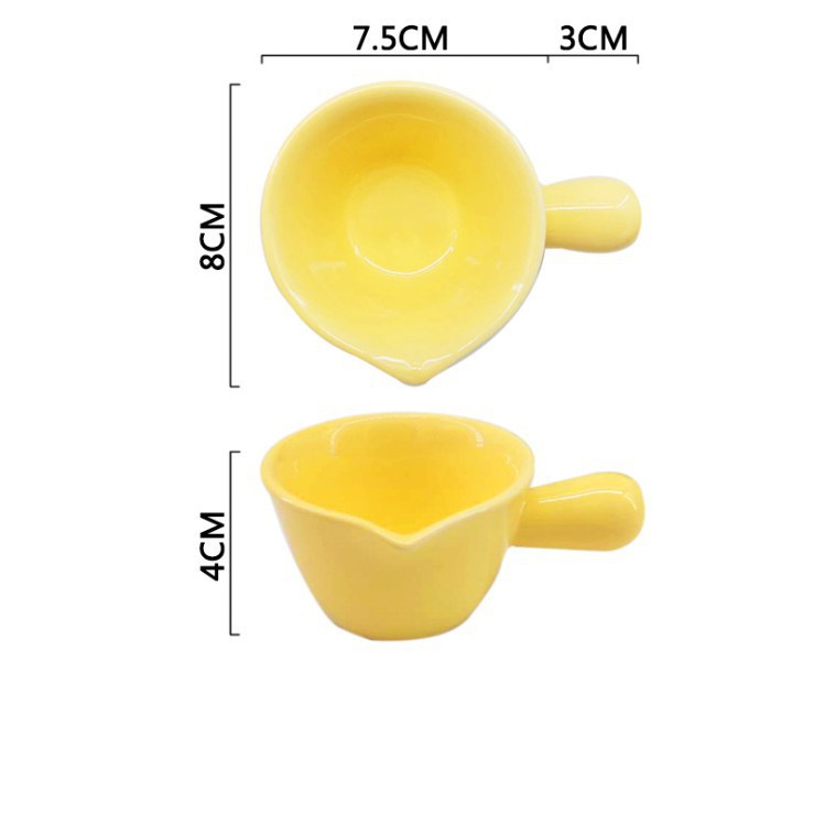 Bát sứ ăn dặm hình gáo tay béo 80ml - Nhiều màu