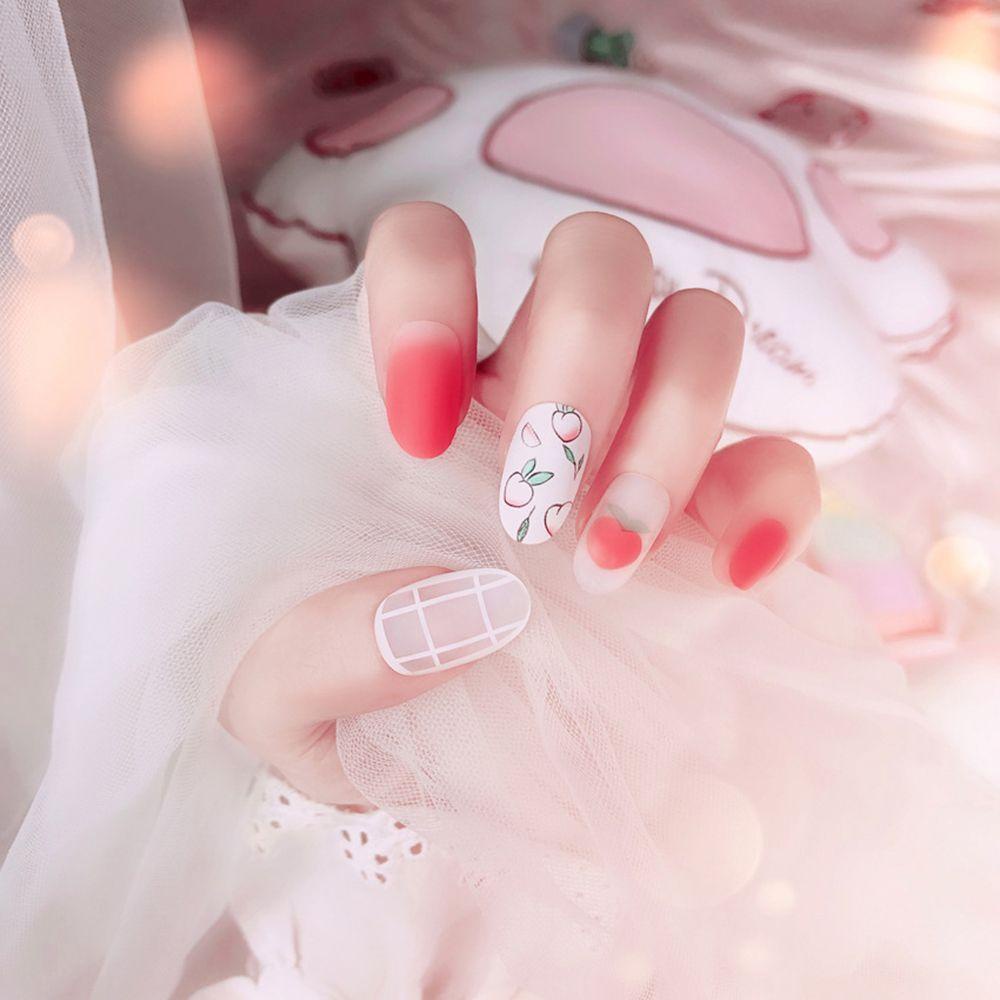 YVE Hộp 24 Móng Tay Giả Ngắn / Tròn / Vuông Che Phủ Toàn Diện Có Thể Tháo Rời