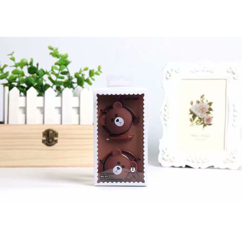 Tai nghe gấu brown thỏ cony vịt sally kn-211 kẹp tai tai nghe thời trang