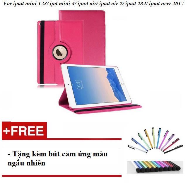 Bao da xoay 360 cho ipad mini 123/ipad mini 4/ipad air2/ipad 234/ipad air/ipad new2017 ---Tặng kèm bút cảm ứng | BigBuy360 - bigbuy360.vn