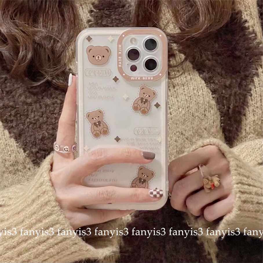 Ốp Điện Thoại TPU Mềm Trong Suốt In Hình Gấu Hoạt Hình Cho iPhone 14 13 12 11 Pro Max XS Max XR X XS 8 7 6s 6 Plus SE 2020