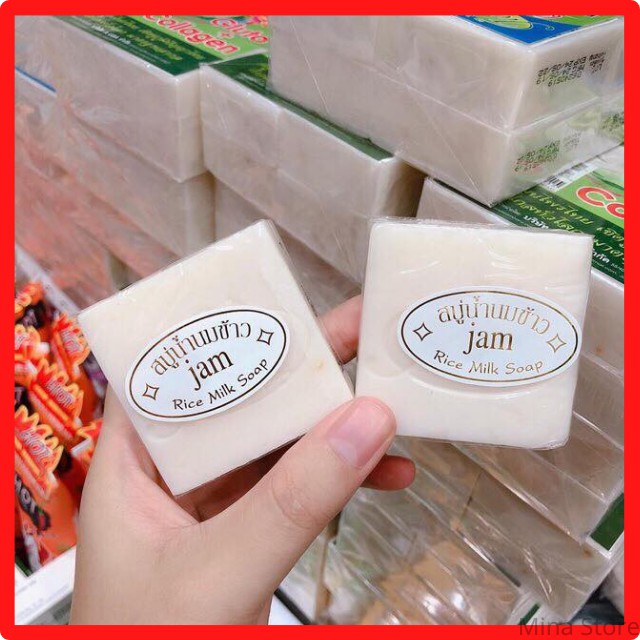 Xà Phòng Cám Gạo Thái Lan Jam Rice Milk Soap – Xà Phòng Trắng Da Cám Gạo Thái Lan (Mẫu Vuông Mới Nhất)
