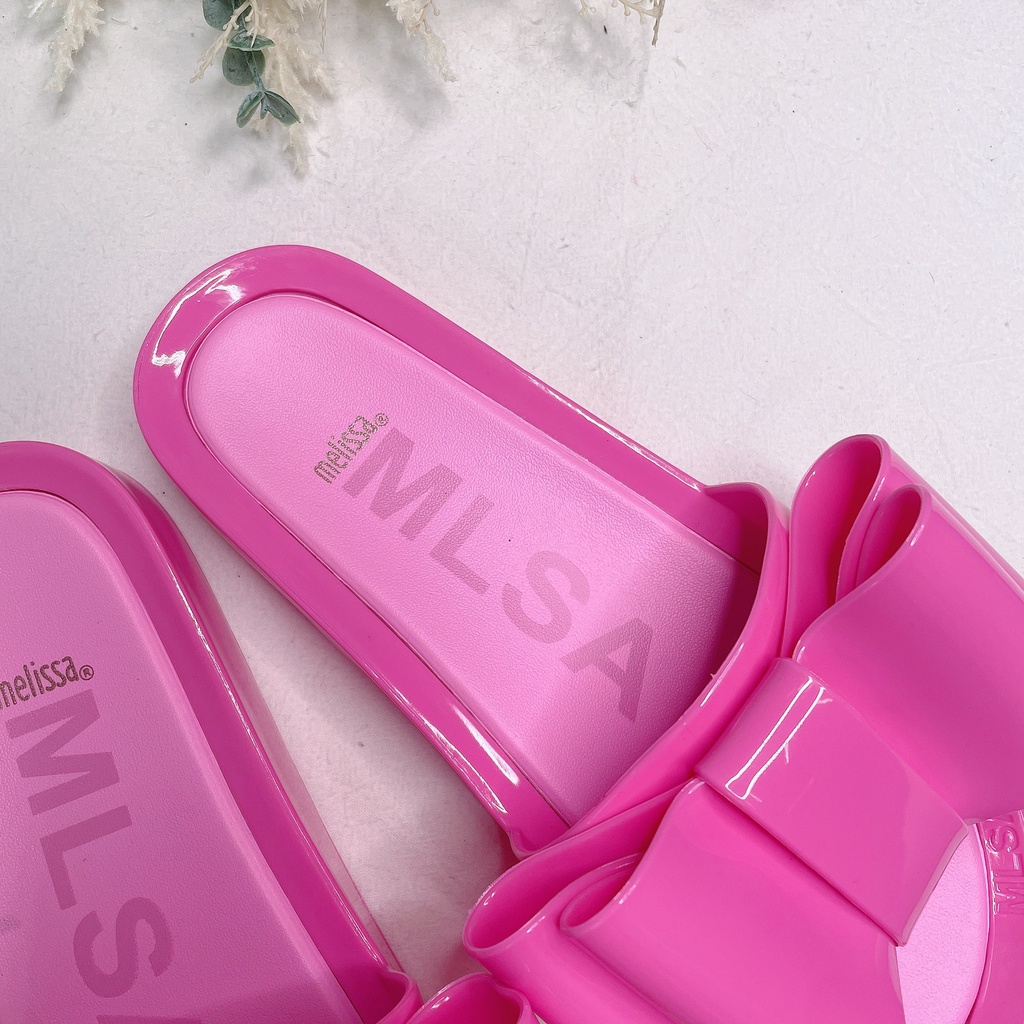 Melissa Giày Sandal Nhựa Dẻo Đính Nơ To Thời Trang Đi Biển