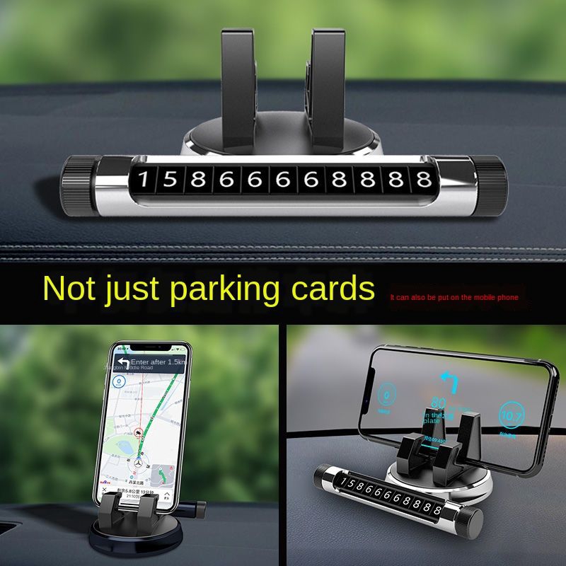 Ready stock Car mobile phone holder mobile phone number plate multifunctional creative car mobile phone holder navigator holder base